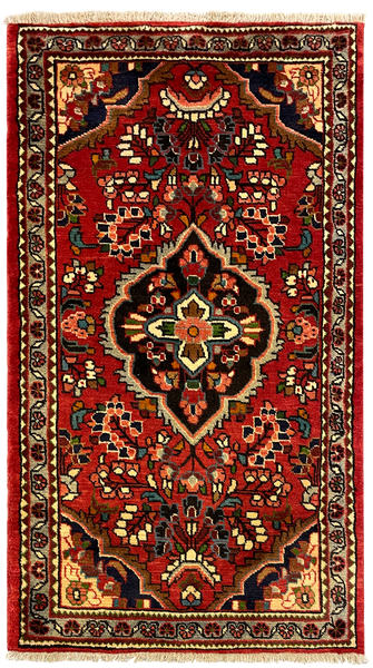 27193-Hamadan Hand-Knotted/Handmade Persian Rug/Carpet Tribal/Nomadic Authentic/ Size: 4'8" x 2'7"/142cm x 78cm
