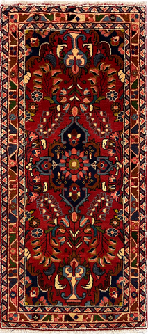27195-Hamadan Hand-Knotted/Handmade Persian Rug/Carpet Tribal/Nomadic Authentic/ Size: 5'3" x 2'4"/159cm x 70cm