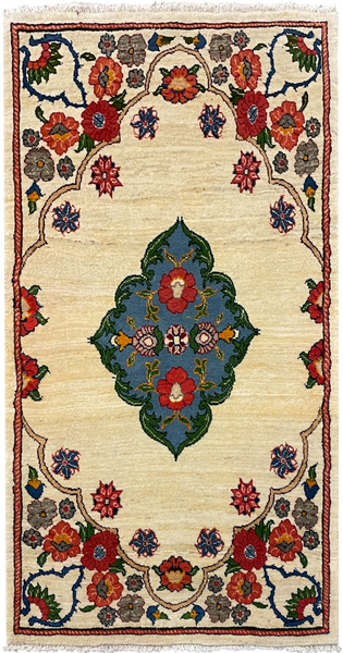27197-Hamadan Hand-Knotted/Handmade Persian Rug/Carpet Tribal/Nomadic Authentic/ Size: 5'0" x 2'7"/153cm x 79cm