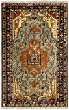 27199- Tabriz Persian Hand-knotted Carpet Authentic/Traditional Carpet/Rug/Size: 3'6" x 2'2"/107cm x 66cm