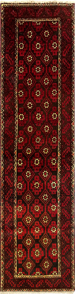 27202- Royal Balutch Persian Hand-knotted Authentic/Nomadic/Tribal Rug/Carpet/ Size: 7'1" x 1'10"/215cm x 57cm