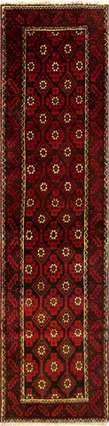 27202- Royal Balutch Persian Hand-knotted Authentic/Nomadic/Tribal Rug/Carpet/ Size: 7'1" x 1'10"/215cm x 57cm