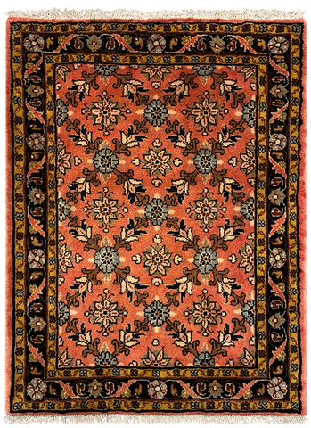 27212-Hamadan Hand-Knotted/Handmade Persian Rug/Carpet Tribal/Nomadic Authentic/ Size:3'5" x 2'6"/104cm x 75cm