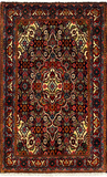 27213-Hamadan Hand-Knotted/Handmade Persian Rug/Carpet Tribal/Nomadic Authentic/ Size: 3'6" x 2'2"/106cm x 65cm