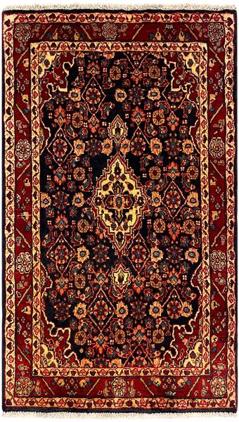 27214-Hamadan Hand-Knotted/Handmade Persian Rug/Carpet Tribal/Nomadic Authentic/ Size: 3'6" x 2'0"/106cm x 61cm