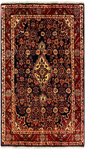 27214-Hamadan Hand-Knotted/Handmade Persian Rug/Carpet Tribal/Nomadic Authentic/ Size: 3'6" x 2'0"/106cm x 61cm