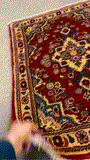 27215-Hamadan Hand-Knotted/Handmade Persian Rug/Carpet Tribal/Nomadic Authentic/ Size: 3'0" x 2'4"/90cm x 70cm