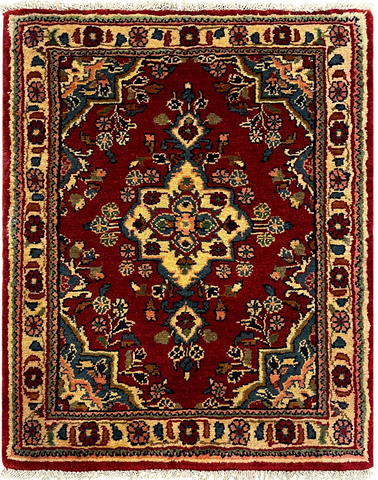 27215-Hamadan Hand-Knotted/Handmade Persian Rug/Carpet Tribal/Nomadic Authentic/ Size: 3'0" x 2'4"/90cm x 70cm