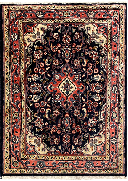 27217-Hamadan Hand-Knotted/Handmade Persian Rug/Carpet Tribal/Nomadic Authentic/ Size: 3'3" x 2'4"/99cm x 72cm