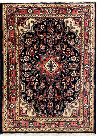 27217-Hamadan Hand-Knotted/Handmade Persian Rug/Carpet Tribal/Nomadic Authentic/ Size: 3'3" x 2'4"/99cm x 72cm