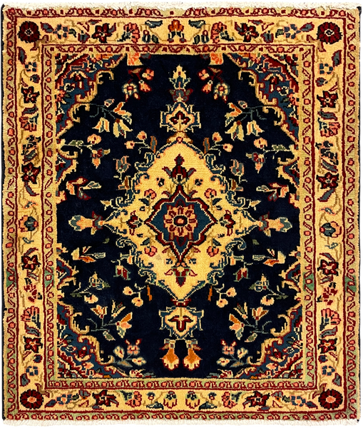 27220-Hamadan Hand-Knotted/Handmade Persian Rug/Carpet Tribal/Nomadic Authentic/ Size: 2'9" x 2'4"/83cm x 70cm
