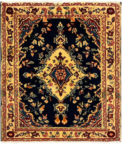 27220-Hamadan Hand-Knotted/Handmade Persian Rug/Carpet Tribal/Nomadic Authentic/ Size: 2'9" x 2'4"/83cm x 70cm
