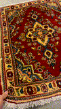 27221-Hamadan Hand-Knotted/Handmade Persian Rug/Carpet Tribal/Nomadic Authentic/ Size: 2'11" x 2'4"/90cm x 70cm