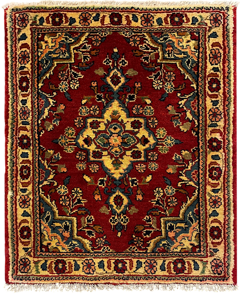 27221-Hamadan Hand-Knotted/Handmade Persian Rug/Carpet Tribal/Nomadic Authentic/ Size: 2'11" x 2'4"/90cm x 70cm