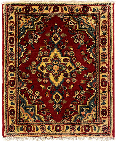 27221-Hamadan Hand-Knotted/Handmade Persian Rug/Carpet Tribal/Nomadic Authentic/ Size: 2'11" x 2'4"/90cm x 70cm