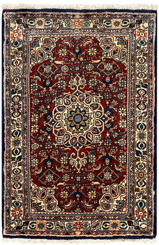 27222-Bidjar Hand-Knotted/Handmade Persian Rug/Carpet Traditional/ Authentic/ Size: 2'10"x 1'10"/87cm x 58cm
