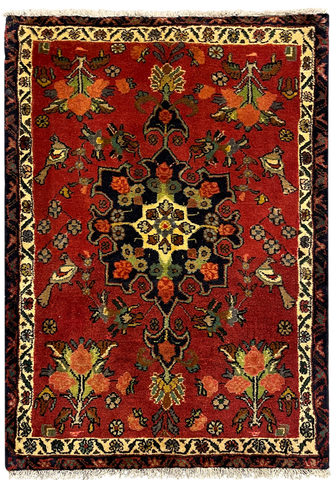 27223-Hamadan Hand-Knotted/Handmade Persian Rug/Carpet Tribal/Nomadic Authentic/ Size: 3'3" x 2'3"/98cm x 70cm