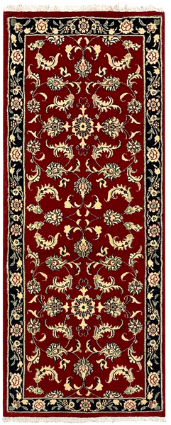 27228-Mashad Hand-Knotted/Handmade Persian Rug/Carpet Traditional Authentic/ Size: 6'5" x 2'6"/195cm x 76cm