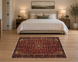 27242 Persian rug staged in bedroom