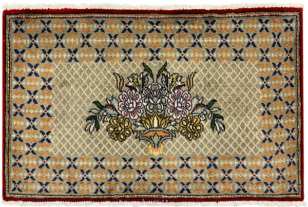 27252-Kashan Hand-Knotted/Handmade Persian Rug/Carpet Traditional/Authentic/Size: 3'3" x 2'2" /101cm x 67cm