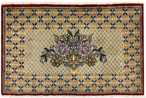 27252-Kashan Hand-Knotted/Handmade Persian Rug/Carpet Traditional/Authentic/Size: 3'3" x 2'2" /101cm x 67cm