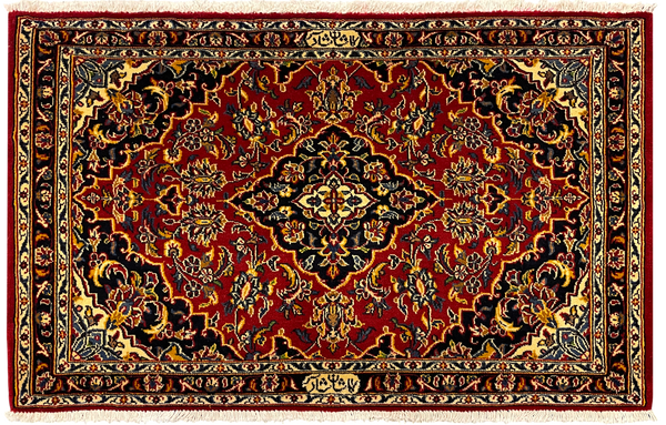 27257-Kashan Hand-Knotted/Handmade Persian Rug/Carpet Traditional/Authentic/Size: 3'4" x 2'2" /101cm x 67cm