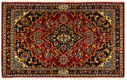 27257-Kashan Hand-Knotted/Handmade Persian Rug/Carpet Traditional/Authentic/Size: 3'4" x 2'2" /101cm x 67cm