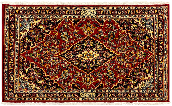 27260-Kashan Hand-Knotted/Handmade Persian Rug/Carpet Traditional/Authentic/Size:  3'3" x 2'0" /100cm x 62cm
