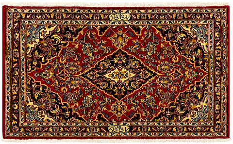 27260-Kashan Hand-Knotted/Handmade Persian Rug/Carpet Traditional/Authentic/Size:  3'3" x 2'0" /100cm x 62cm