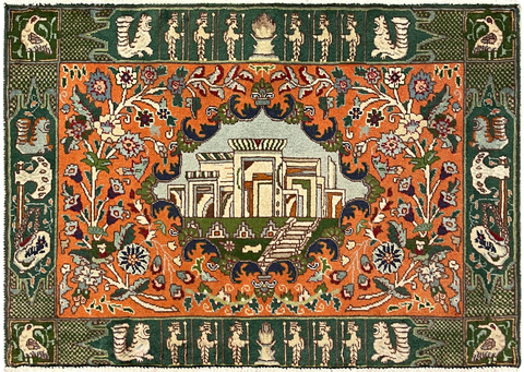 27262- Tabriz Persian Hand-knotted Carpet Authentic/Traditional Carpet/Rug/Size: 2'9" x 2'0"/84cm x 61cm