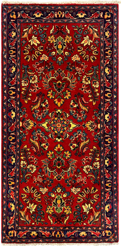 27269-Sarough Hand-Knotted/Handmade Persian Rug/Carpet Traditional Authentic/ Size: 4'2"x 2'0"/128cm x 62cm