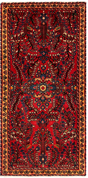 27271-Sarough Hand-Knotted/Handmade Persian Rug/Carpet Traditional Authentic/ Size: 4'5"x 2'2"/135cm x 67cm