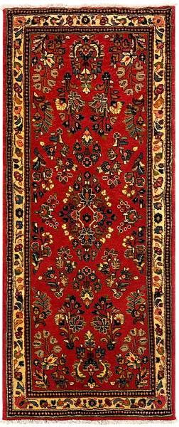 27272-Sarough Hand-Knotted/Handmade Persian Rug/Carpet Traditional Authentic/ Size: 5'3"x 1'11"/161cm x 59cm