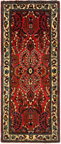 27273-Sarough Hand-Knotted/Handmade Persian Rug/Carpet Traditional Authentic/ Size:  5'2"x 2'2"/157cm x 65cm