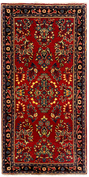 27274-Sarough Hand-Knotted/Handmade Persian Rug/Carpet Traditional Authentic/ Size:  4'4"x 2'2"/133cm x 66cm