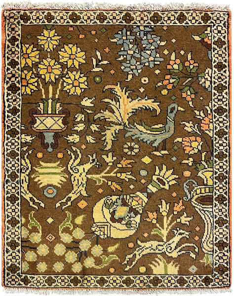 27275-Hamadan Hand-Knotted/Handmade Persian Rug/Carpet Tribal/Nomadic Authentic/ Size: 2'9" x 2'2"/85cm x 67cm