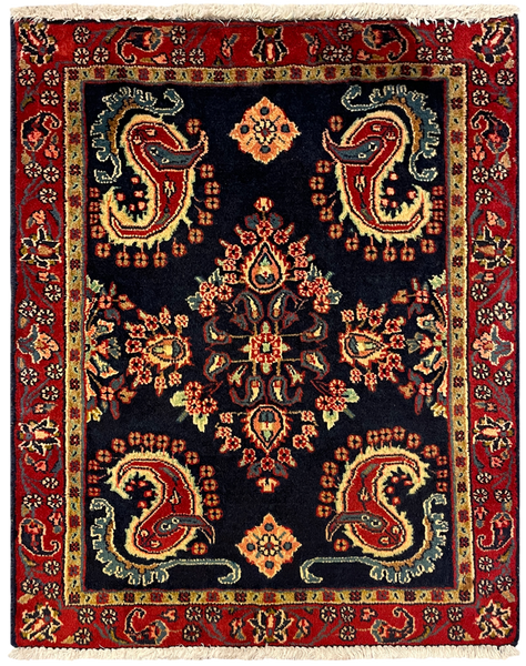 27276-Hamadan Hand-Knotted/Handmade Persian Rug/Carpet Tribal/Nomadic Authentic/ Size: 2'7" x 2'0"/78cm x 62cm