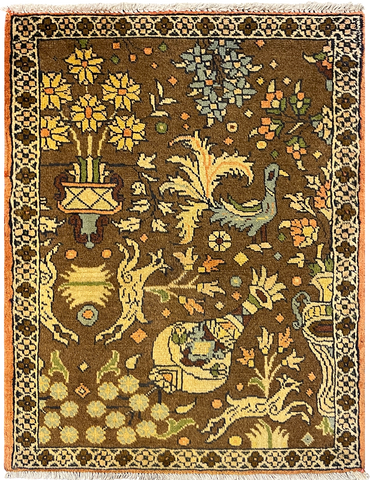27277-Hamadan Hand-Knotted/Handmade Persian Rug/Carpet Tribal/Nomadic Authentic/ Size: 2'9" x 2'1"/85cm x 63cm