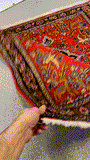 27278-Hamadan Hand-Knotted/Handmade Persian Rug/Carpet Tribal/Nomadic Authentic/ Size: 2'10" x 2'7"/87cm x 78cm