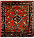 27278-Hamadan Hand-Knotted/Handmade Persian Rug/Carpet Tribal/Nomadic Authentic/ Size: 2'10" x 2'7"/87cm x 78cm
