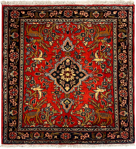 27278-Hamadan Hand-Knotted/Handmade Persian Rug/Carpet Tribal/Nomadic Authentic/ Size: 2'10" x 2'7"/87cm x 78cm