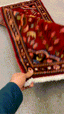 27283-Hamadan Hand-Knotted/Handmade Persian Rug/Carpet Tribal/Nomadic Authentic/ Size: 4'3" x 2'1"/130cm x 64cm
