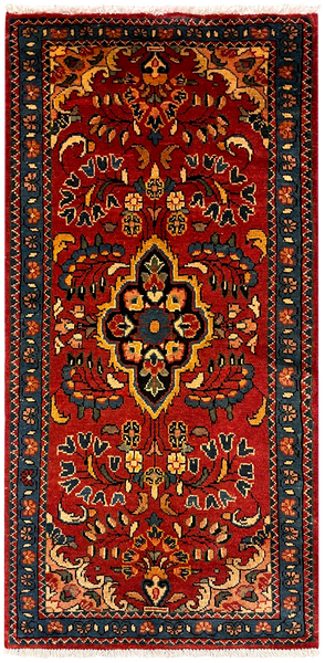 27288-Hamadan Hand-Knotted/Handmade Persian Rug/Carpet Tribal/Nomadic Authentic/ Size: 4'6" x 2'2"/137cm x 67cm