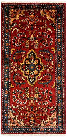 27288-Hamadan Hand-Knotted/Handmade Persian Rug/Carpet Tribal/Nomadic Authentic/ Size: 4'6" x 2'2"/137cm x 67cm