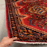 27291-Hamadan Hand-Knotted/Handmade Persian Rug/Carpet Tribal/Nomadic Authentic/ Size: 4'2" x 2'7"/127cm x 78cm
