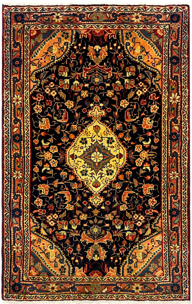 27292-Hamadan Hand-Knotted/Handmade Persian Rug/Carpet Tribal/Nomadic Authentic/ Size: 4'0" x 2'6"/123cm x 75cm