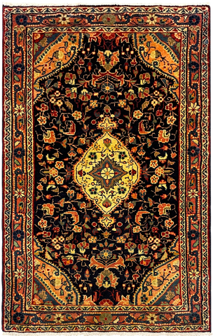 27292-Hamadan Hand-Knotted/Handmade Persian Rug/Carpet Tribal/Nomadic Authentic/ Size: 4'0" x 2'6"/123cm x 75cm