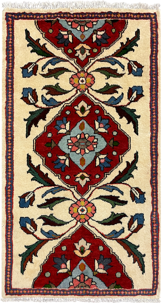 27294-Sarough Hand-Knotted/Handmade Persian Rug/Carpet Traditional Authentic/ Size: 4'1"x 2'2"/125cm x 67cm