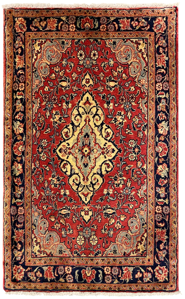 27295-Hamadan Hand-Knotted/Handmade Persian Rug/Carpet Tribal/Nomadic Authentic/ Size: 3'10" x 2'4"/118cm x 72cm