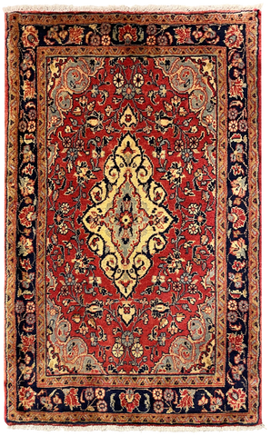 27295-Hamadan Hand-Knotted/Handmade Persian Rug/Carpet Tribal/Nomadic Authentic/ Size: 3'10" x 2'4"/118cm x 72cm